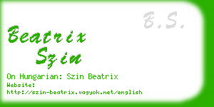 beatrix szin business card